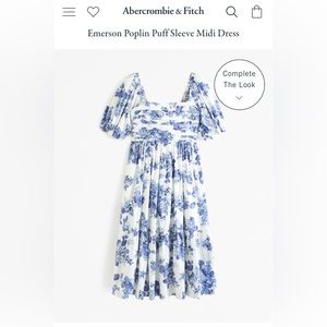 A&F Emerson Poplin Puff Sleeve Dress. Never been worn